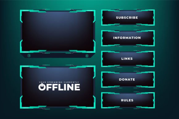 Futuristic Gaming Overlay Screen Panel: A Versatile Design Asset for Streamers and Content Creators