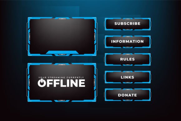 Modern Gaming Overlay Template Vector Design