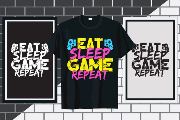 The Eat Sleep Gaming Typography Design: A Versatile Asset for Print-on-Demand